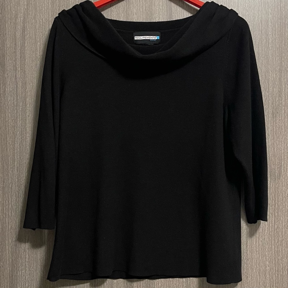 Requirements Cowl Neck Sweater - 3/4 Sleeves & Soft -  Size Large